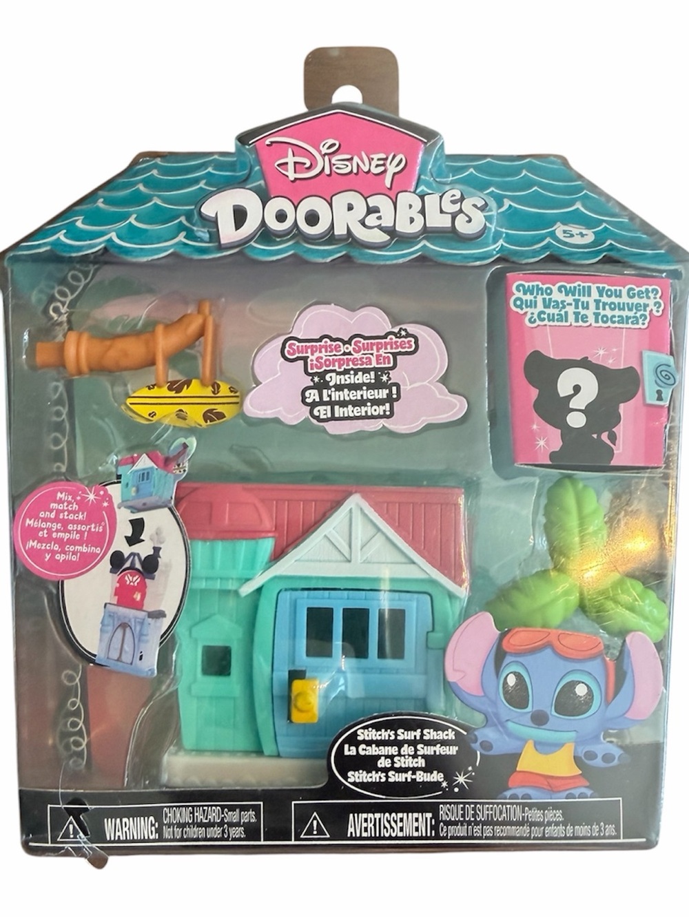 Disney Doorables Stitch Surf Shack Playset - Teal & Pink